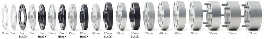 Wheel Spacer Size Chart